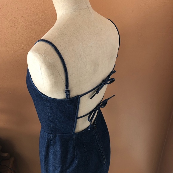 American Eagle Jean Dress, Spaghetti Strap, Size 6 - Picture 2 of 15